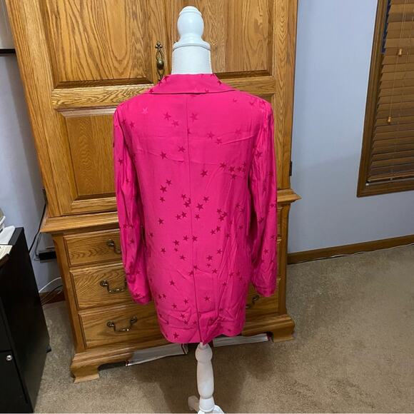 Equipment X Tibitha Simmons Pink Star Print Blazer Jacket Womens Size 6 - Picture 14 of 16